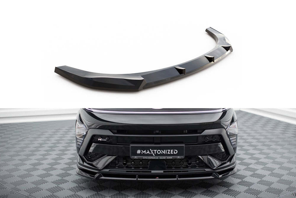 Splitter Maxton Design pentru bara fata a Hyundai Kona N-Line (2022-), negru lac