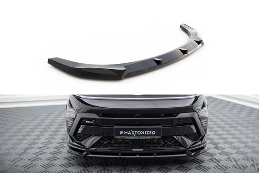 Splitter Maxton Design pentru bara fata a Hyundai Kona N-Line (2022-), negru lac