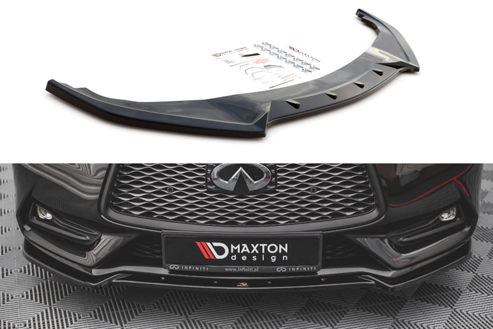Maxton Design spoiler bara fata pentru Infiniti Q60 S (dupa 2017), lac negru