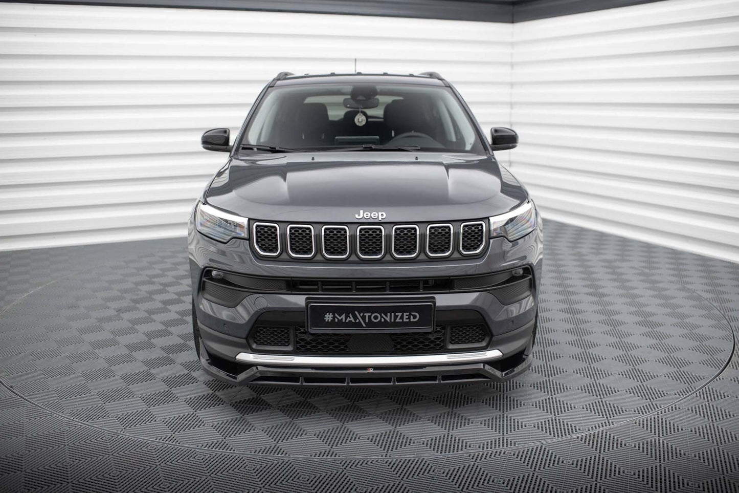 Spoiler bara fata Maxton Design pentru Jeep Compass Limited (dupa 2021), negru lacuit