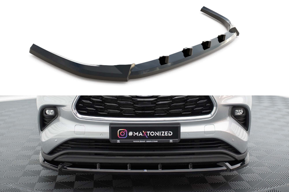 Spoiler bară față Maxton Design pentru Toyota Highlander (după 2019), negru lucios