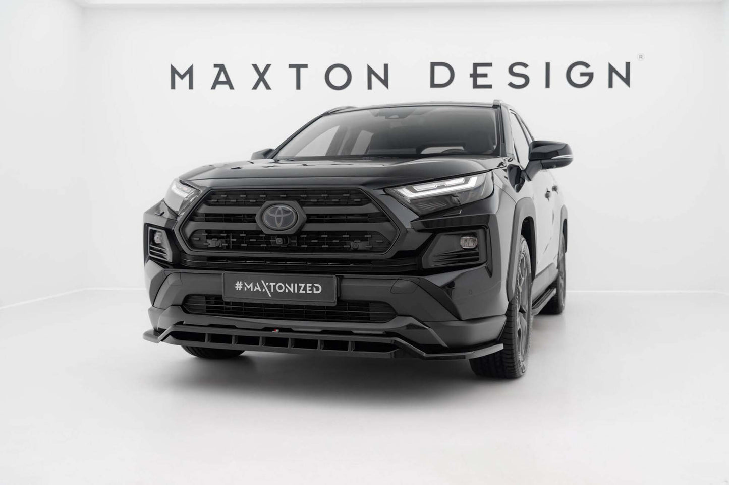 Front Bumper Lip Maxton Design for Toyota Rav4 Adventure (from 2019), black gloss