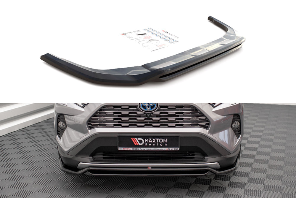 Front Bumper Lip Spoiler Maxton Design for Toyota Rav4 (after 2019), Carbon Look