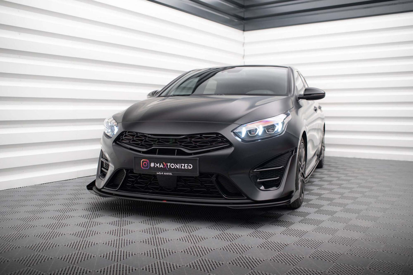 Spoiler Maxton Design pentru bara fata GT a Kia Pro Ceed, Ceed (2022-), negru mat