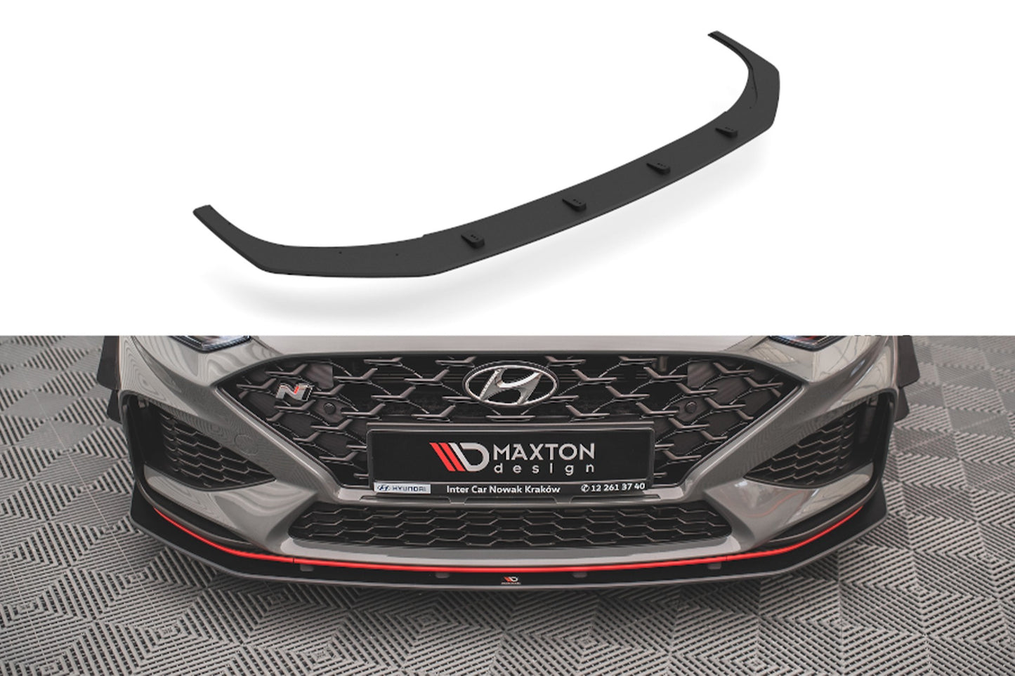 Splitter Maxton Design pentru bara fata N-Line a Hyundai i30 hatchback, station wagon (2020-), negru mat