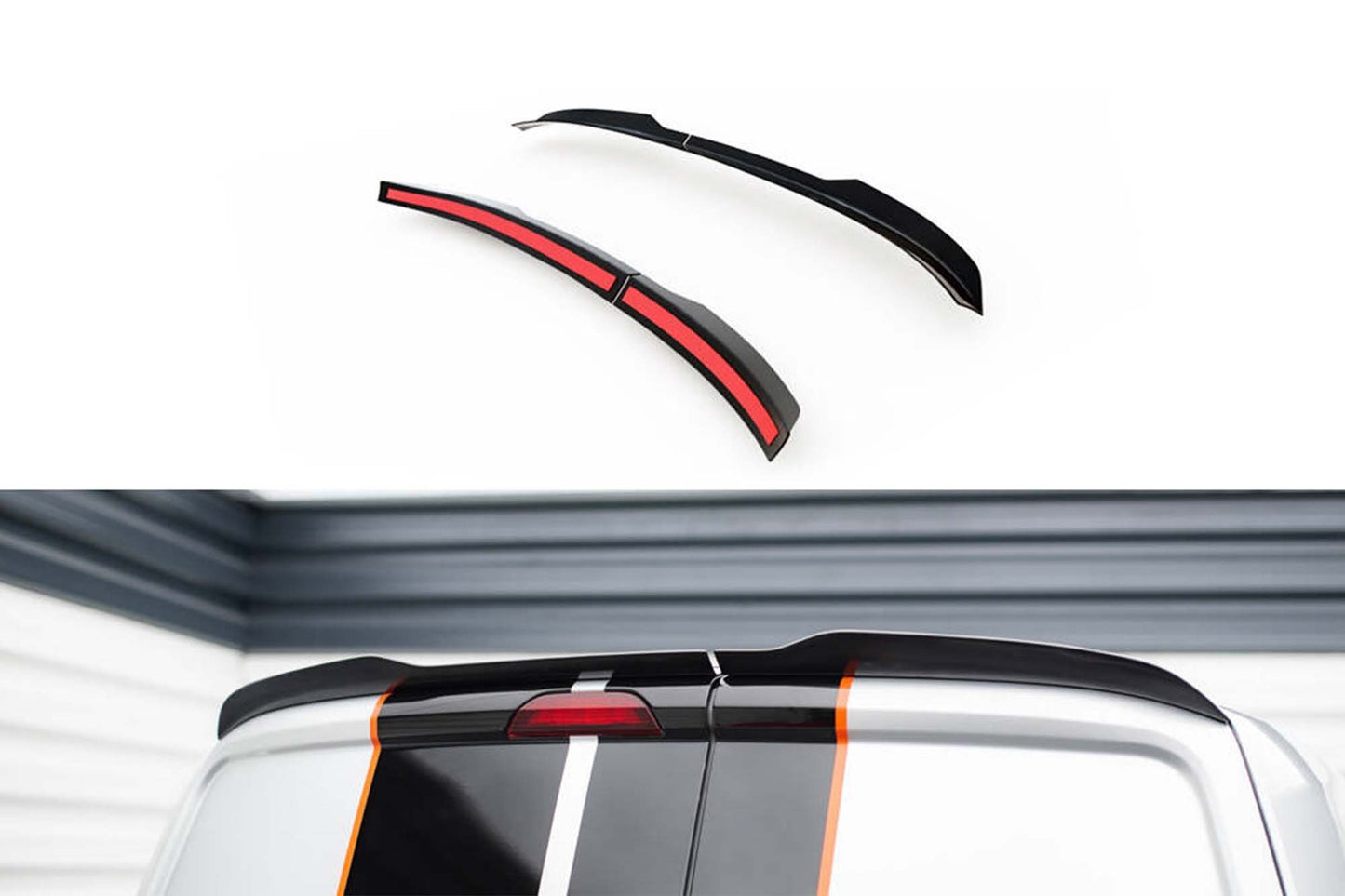 Maxton Design spoiler plafon pentru Ford Transit Courier (2014-2017), negru lucios