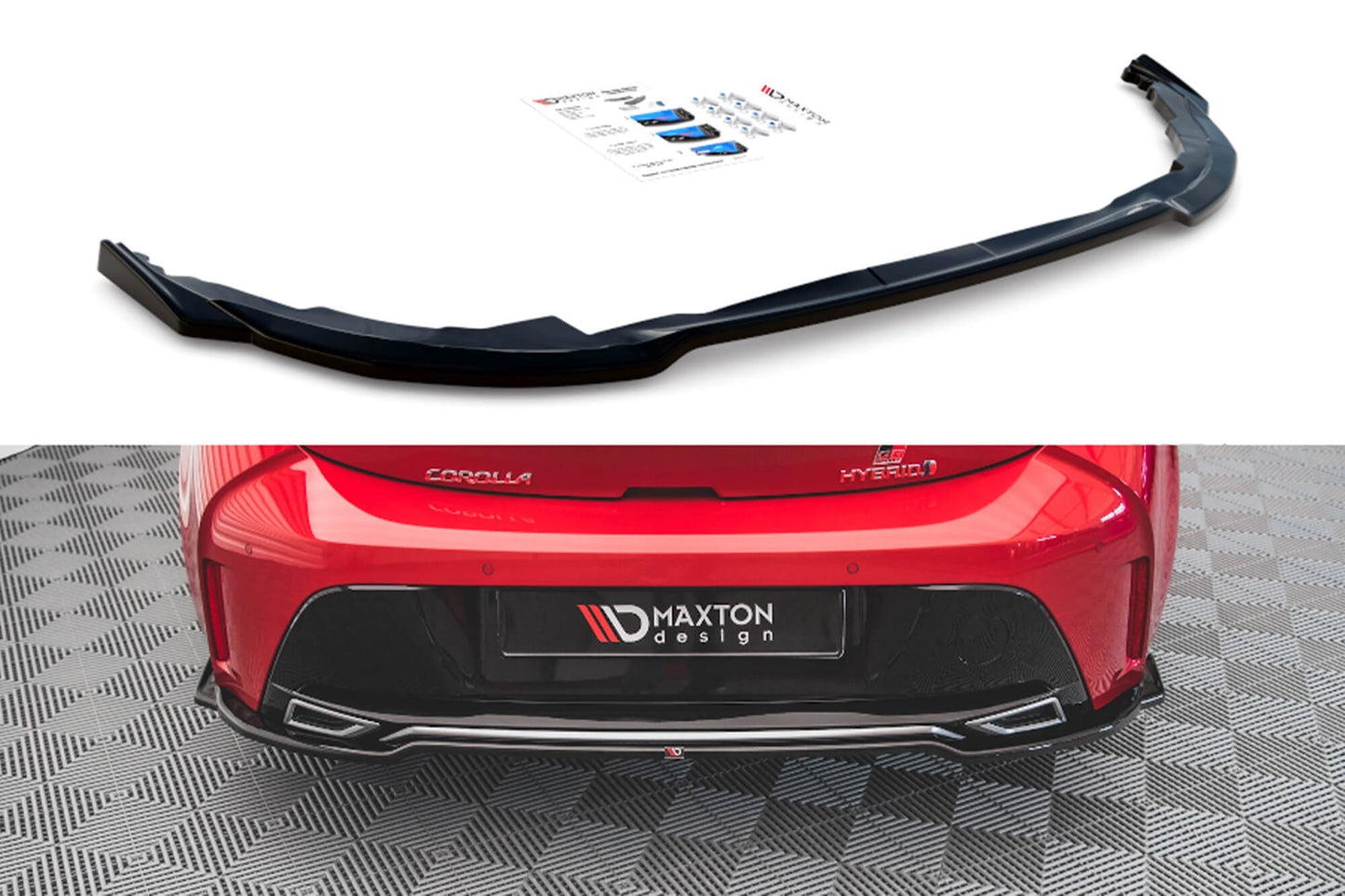 Difuzor Maxton Design bară față pentru Toyota Corolla GR hatchback (2019-), negru lucios