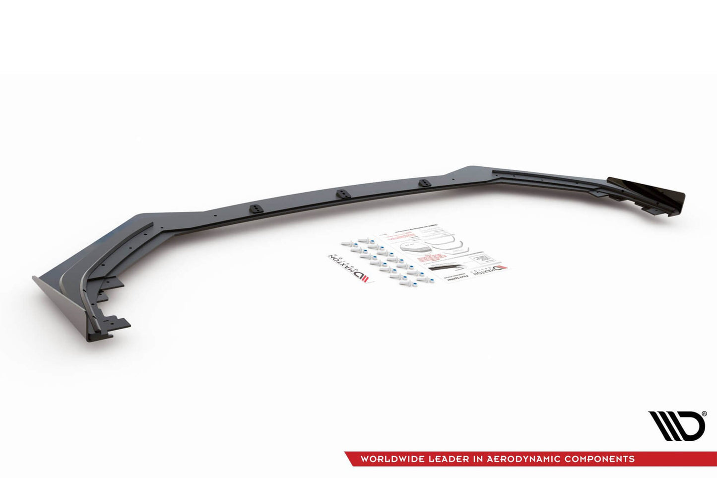Spoiler cu lamele tip Racing Maxton Design pentru bara fata GR a Toyota Yaris (2020+), negru mat