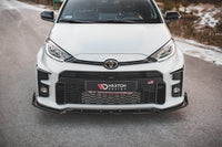 Spoiler cu aripioare Maxton Design versiunea 2 pentru bara fata GR a Toyota Yaris (dupa 2020), culoare carbon