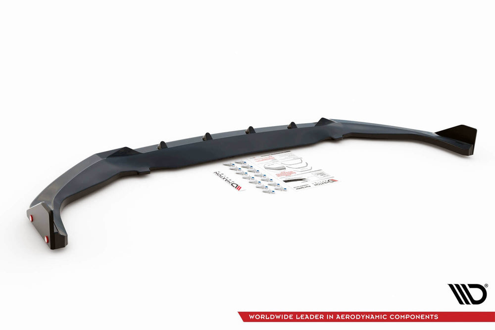 Spoiler cu aripioare Maxton Design versiunea 2 pentru bara fata GR a Toyota Yaris (dupa 2020), culoare carbon
