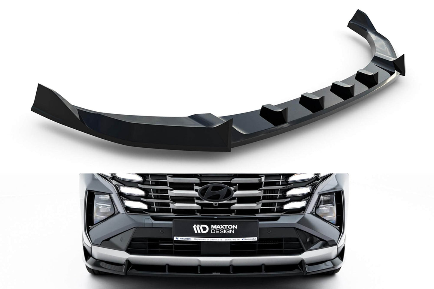 Splitter Maxton Design pentru bara fata a Hyundai Tucson MK4 Facelift (2024-), negru lac