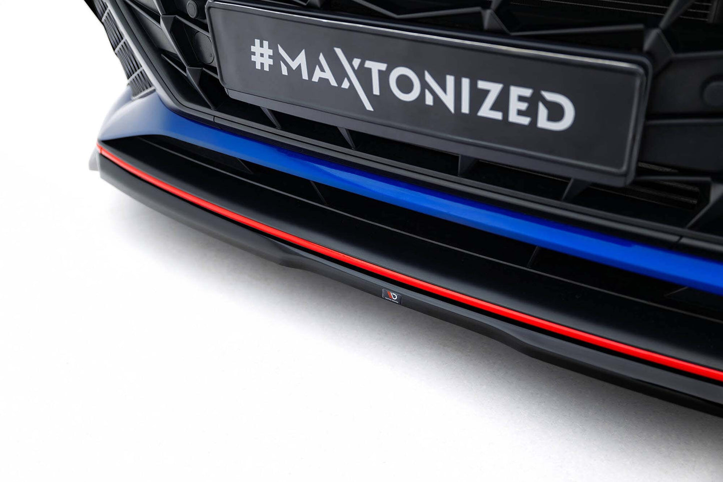 Maxton Design splitter versiunea 1 pentru bara fata Hyundai Elantra N (2020-2023), lac negru