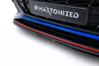 Maxton Design splitter versiunea 1 pentru bara fata Hyundai Elantra N (2020-2023), lac negru