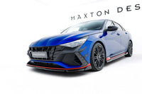 Maxton Design splitter versiunea 1 pentru bara fata Hyundai Elantra N (2020-2023), lac negru