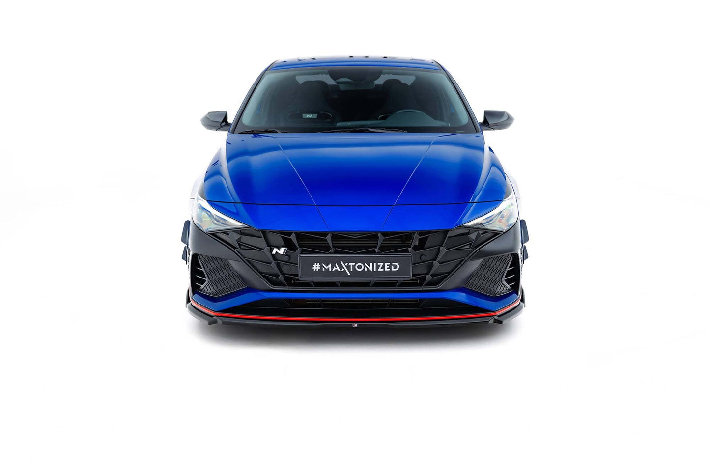 Maxton Design splitter versiunea 1 pentru bara fata Hyundai Elantra N (2020-2023), lac negru