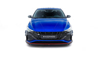 Maxton Design splitter versiunea 1 pentru bara fata Hyundai Elantra N (2020-2023), lac negru