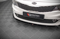 Maxton Design front bumper spoiler version 1 for Kia Optima (2015-2020), gloss black