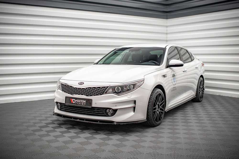 Maxton Design front bumper spoiler version 1 for Kia Optima (2015-2020), gloss black