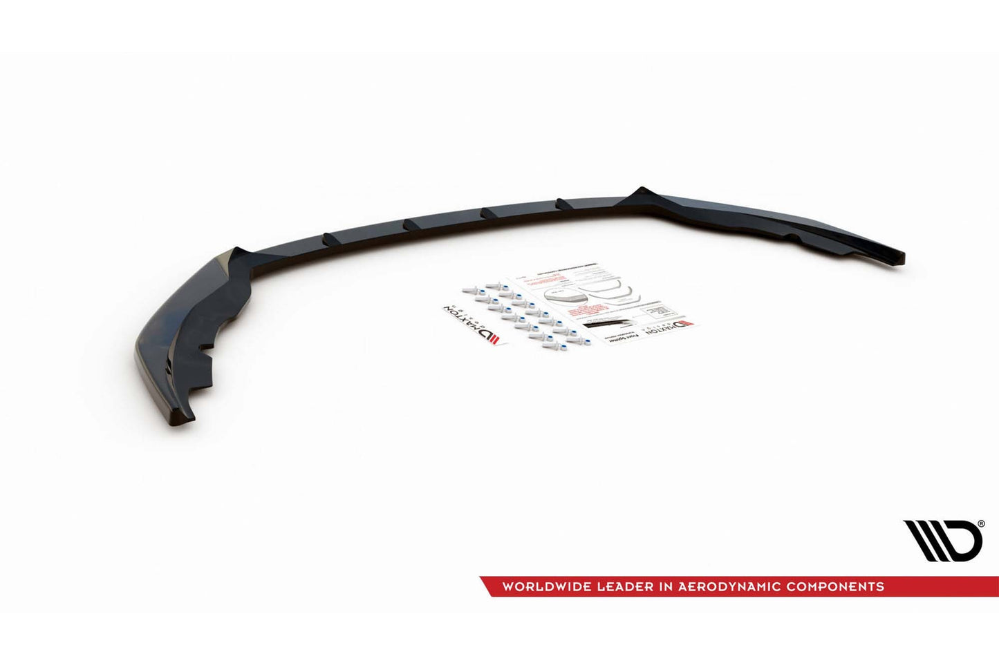 Spoiler Maxton Design versiunea 1 pentru bara față Skoda Fabia (2014-2019), lac negru