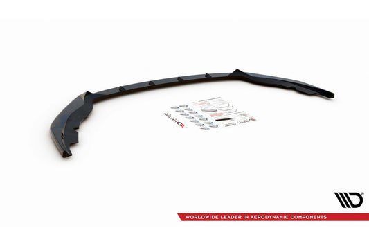 Spoiler Maxton Design versiunea 1 pentru bara fata Skoda Fabia (2014-2019), lac negru
