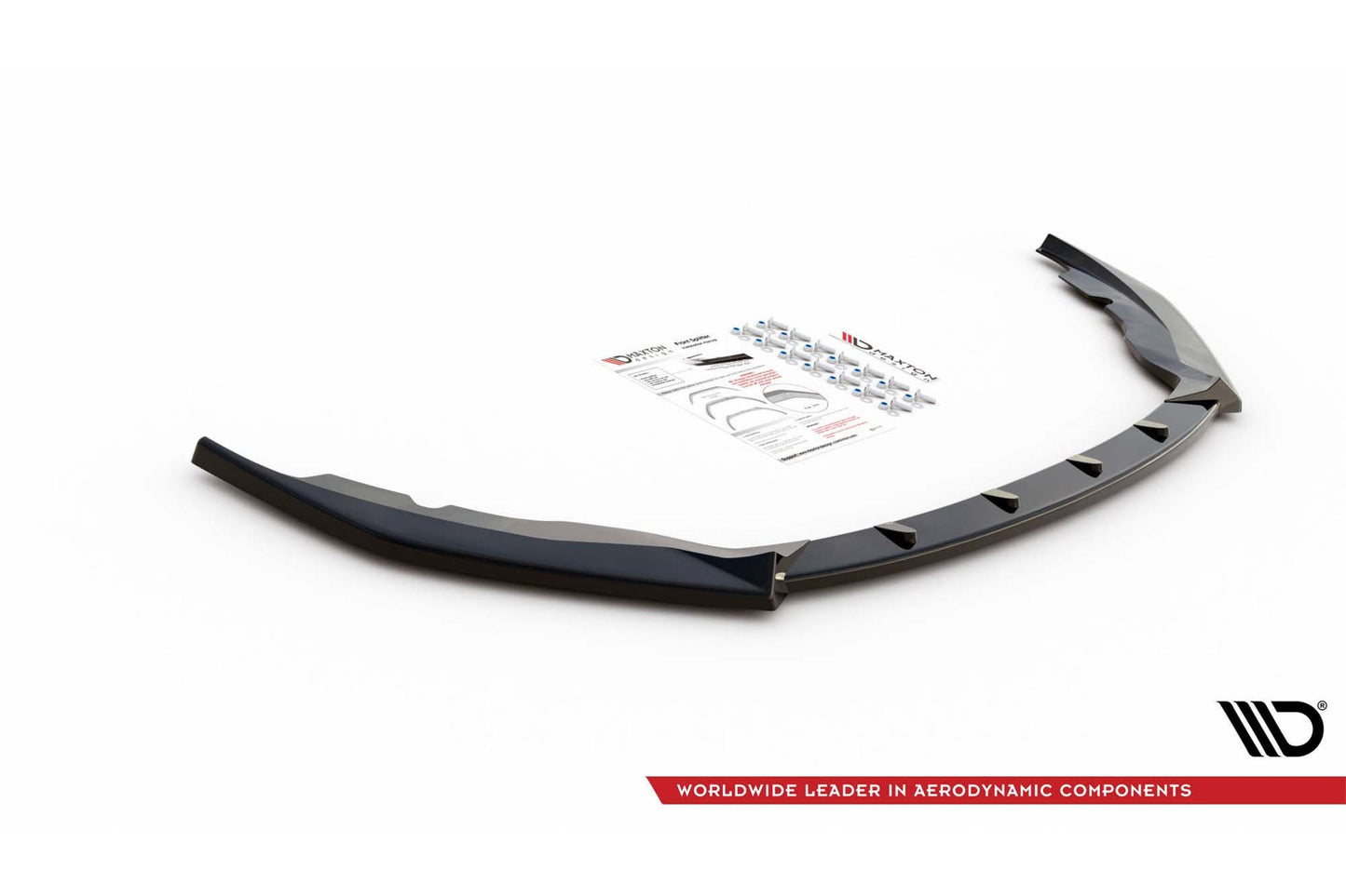Spoiler Maxton Design versiunea 1 pentru bara față Skoda Fabia (2014-2019), lac negru