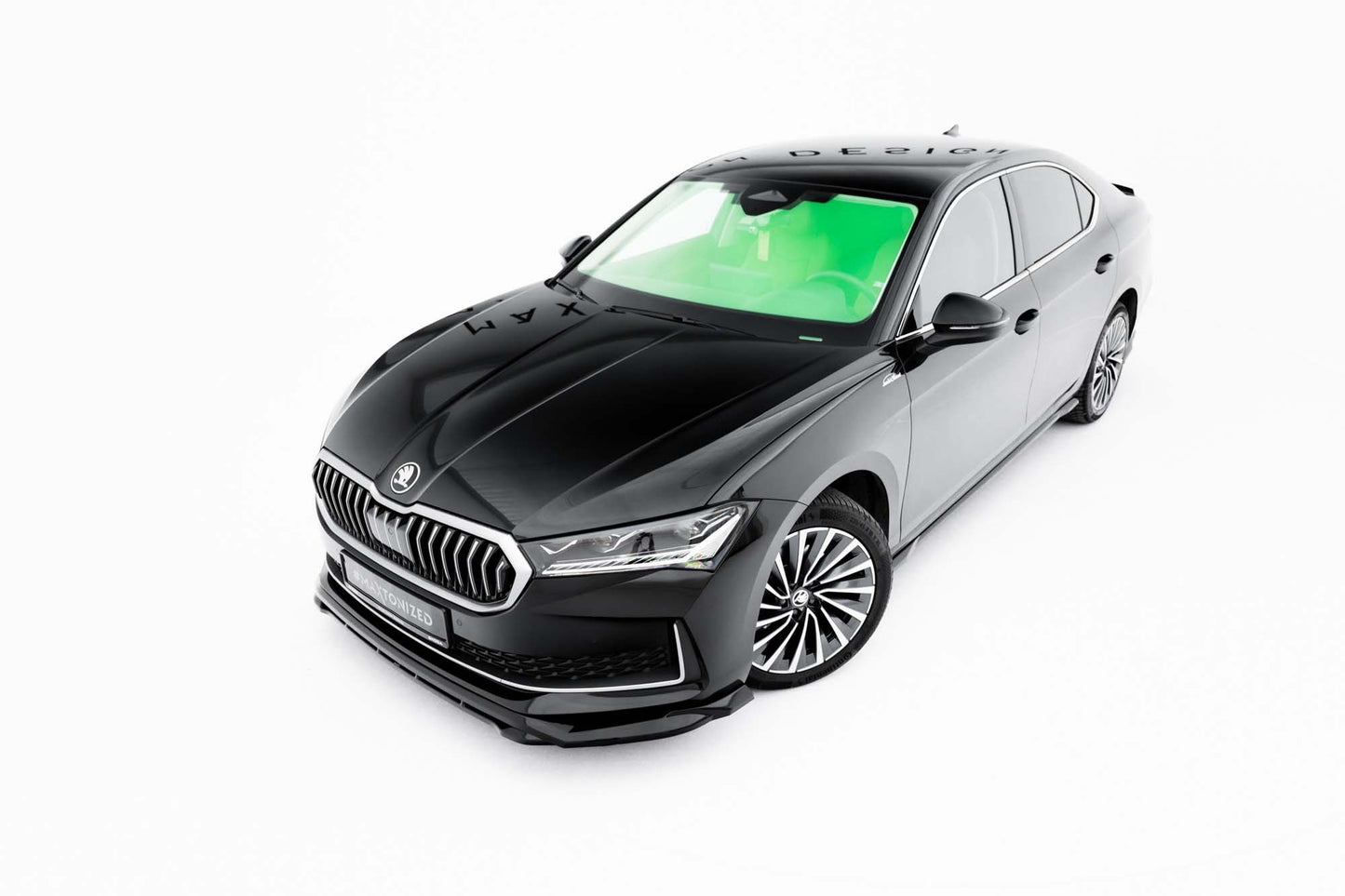 Maxton Design Front Splitter V1 for Skoda Superb (2024 onwards) front bumper, gloss black