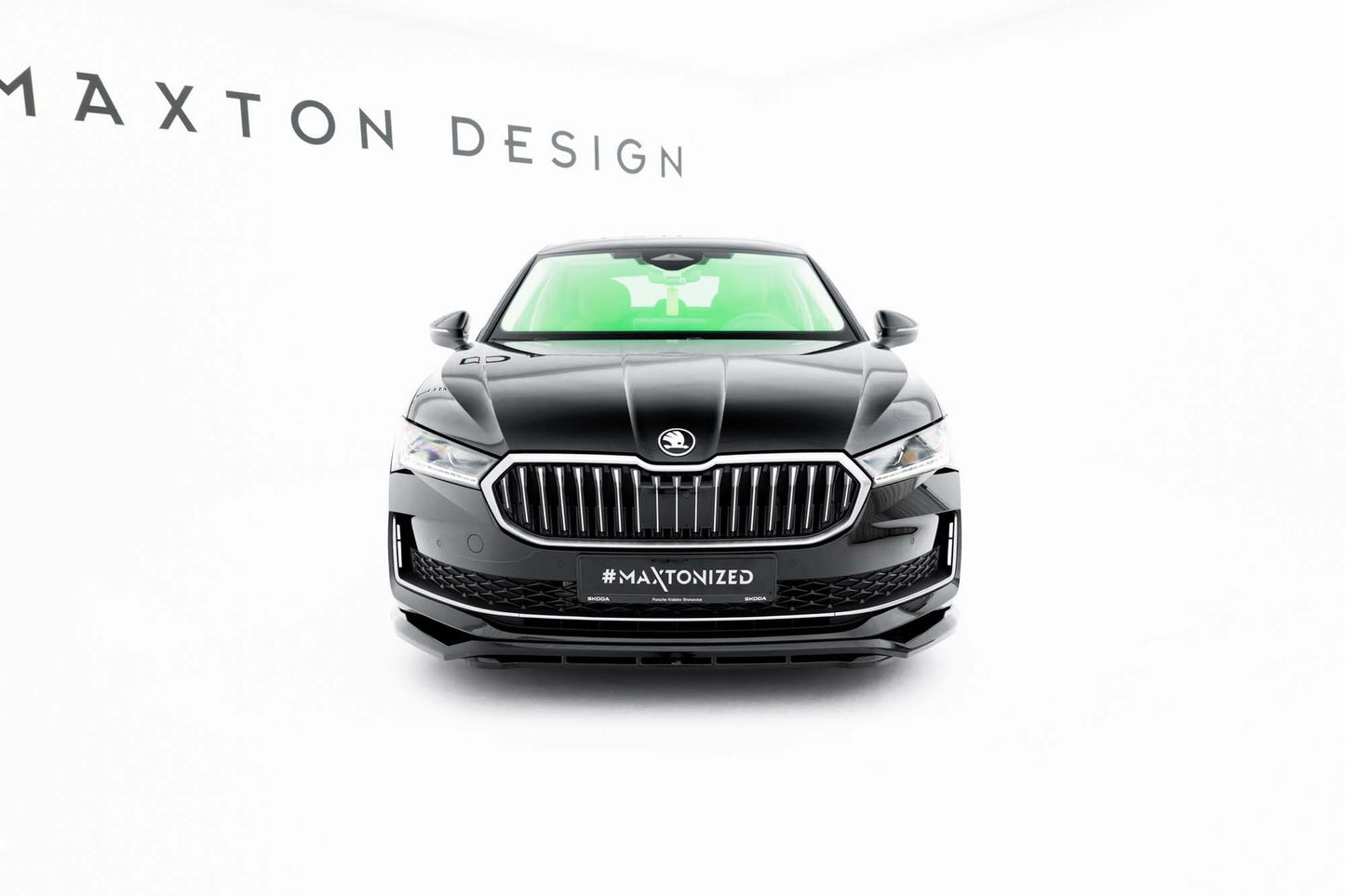 Maxton Design Front Splitter V1 for Skoda Superb (2024 onwards) front bumper, gloss black