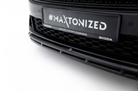 Spoiler Maxton Design versiunea 1 pentru bara fata RS a Skoda Octavia Liftback, break (dupa 2024), lac negru
