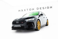 Spoiler Maxton Design versiunea 1 pentru bara fata RS a Skoda Octavia Liftback, break (dupa 2024), lac negru