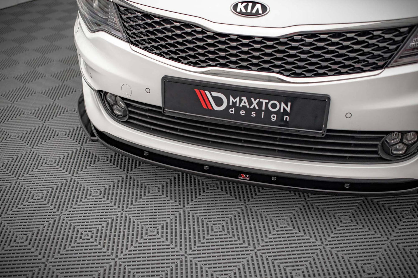 Maxton Design V2 Front Bumper Splitter for Kia Optima (2015-2018), Gloss Black