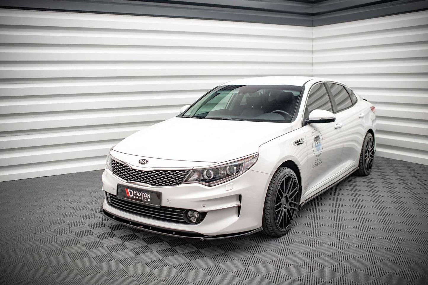 Maxton Design V2 Front Bumper Splitter for Kia Optima (2015-2018), Gloss Black