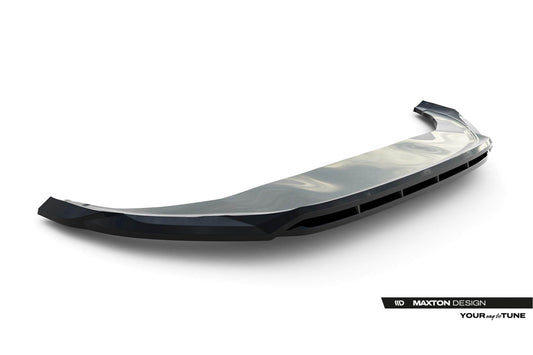 Spoiler Maxton Design versiunea 2 pentru bara fata R‑Line a VW Tiguan dupa 2024, negru lacuit