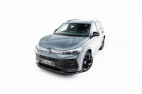 Spoiler Maxton Design versiunea 2 pentru bara fata R‑Line a VW Tiguan dupa 2024, negru lacuit