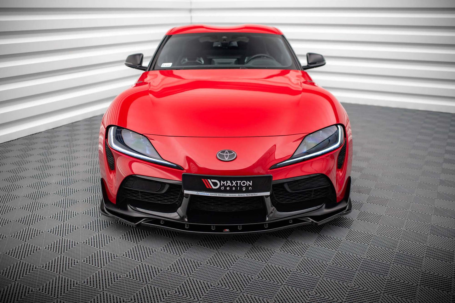 Maxton Design spoiler bară față versiunea 4 pentru Toyota Supra (2019-), negru lucios