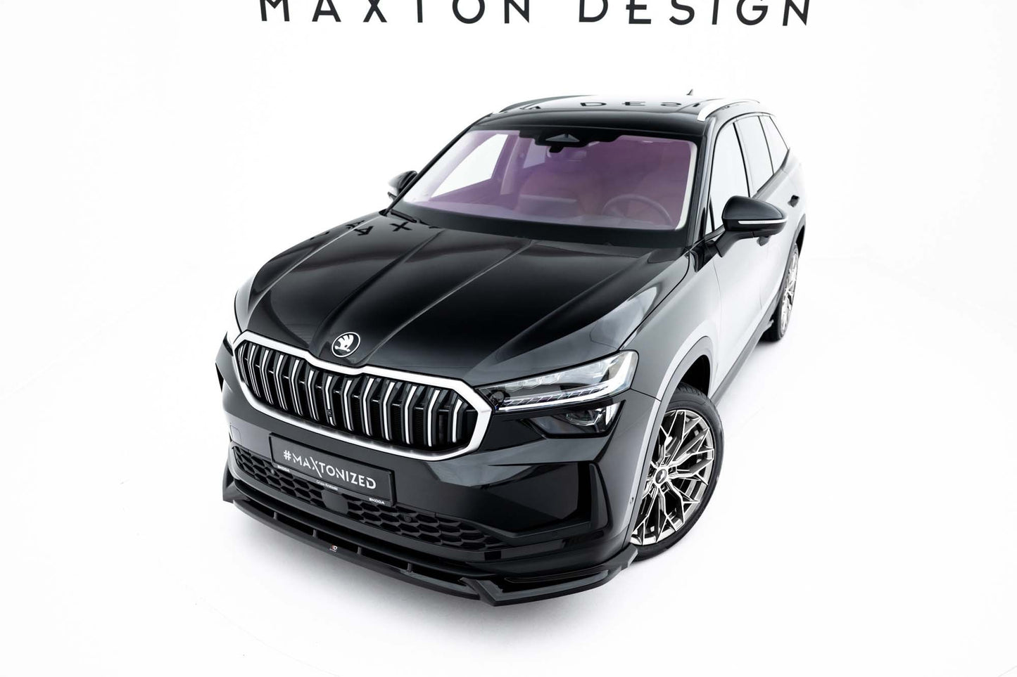 Maxton Design spoiler bara fata pentru Skoda Kodiaq (dupa 2024), negru lac