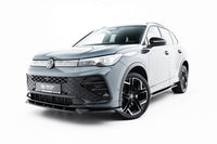 Spoiler Maxton Design versiunea 1 pentru bara fata R Line a Volkswagen Tiguan MK3 dupa 2024, negru lacuit