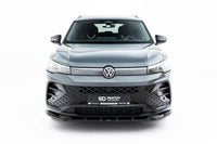 Spoiler Maxton Design versiunea 1 pentru bara fata R Line a Volkswagen Tiguan MK3 dupa 2024, negru lacuit