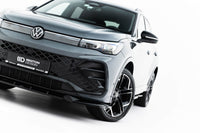 Spoiler Maxton Design versiunea 1 pentru bara fata R Line a Volkswagen Tiguan MK3 dupa 2024, negru lacuit