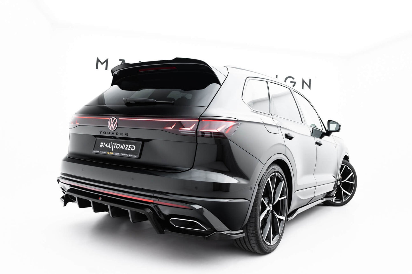 Maxton Design spoiler pentru bara spate R‑Line a Volkswagen Touareg Mk3 facelift (dupa 2023), negru lacuit