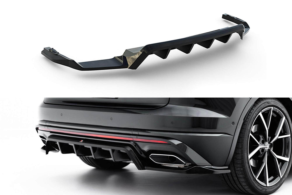 Maxton Design spoiler pentru bara spate R‑Line a Volkswagen Touareg Mk3 facelift (dupa 2023), negru lacuit
