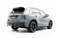 Spoiler Maxton Design pentru bara spate R Line a Volkswagen Tiguan dupa 2024, negru lacuit, spoilerul este compatibil si cu modelul cu bara de remorcare