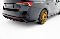 Insertii laterale + elemente aerodinamice suplimentare Maxton Design versiunea 4 pentru bara spate a Skoda Octavia RS (dupa 2020), lac negru