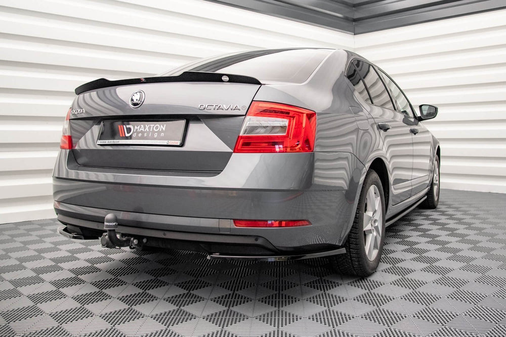Maxton Design Side Skirts for the standard rear bumper of Skoda Octavia (2016‑2020), gloss black
