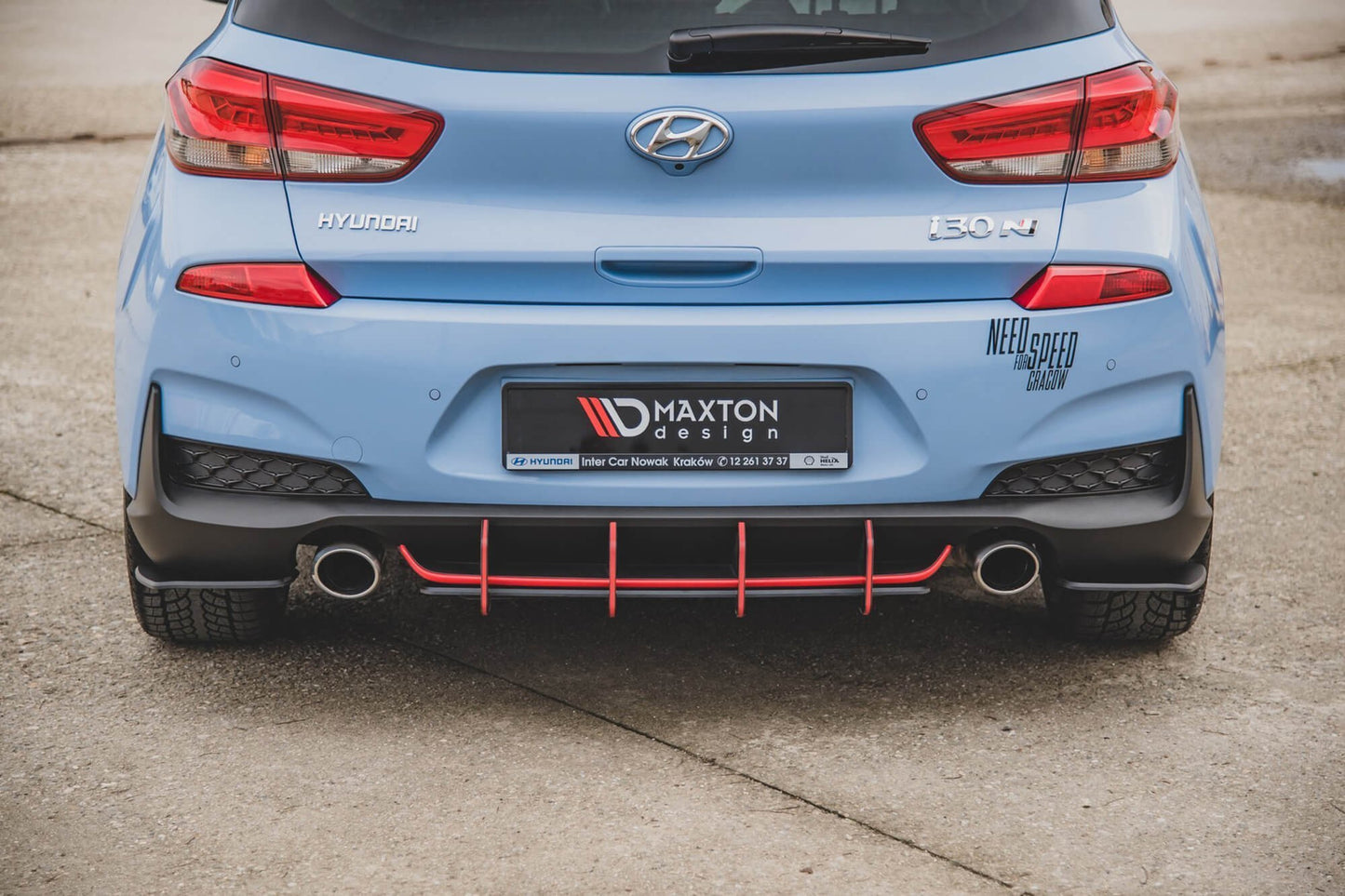 Extensii laterale Maxton Design tip Racing pentru bara spate N a Hyundai i30 hatchback (2017-), negru mat