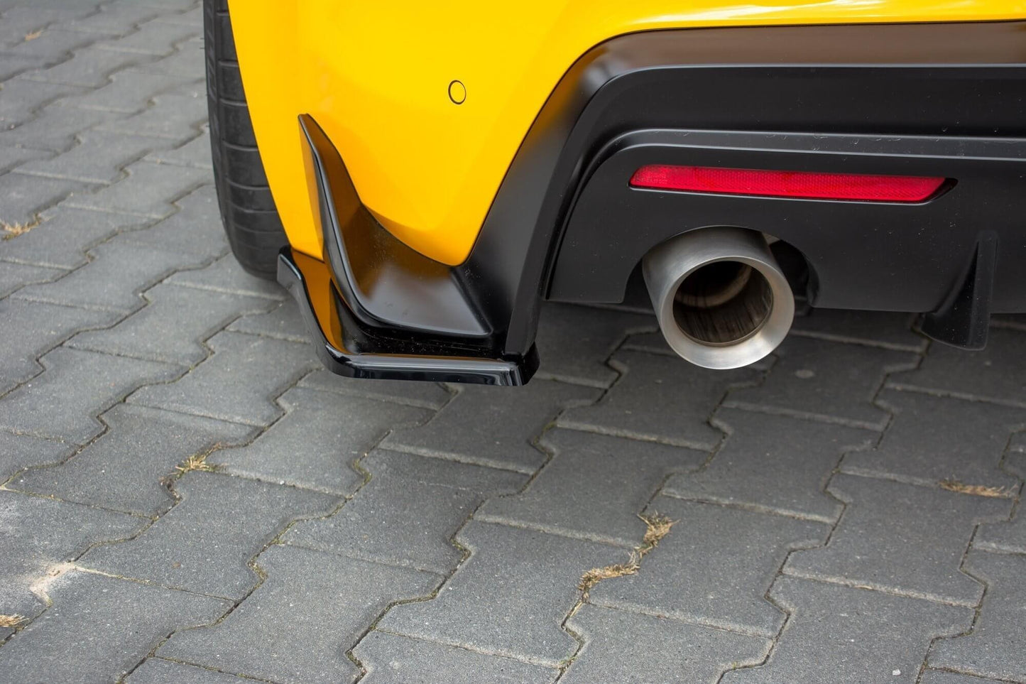 Maxton Design side skirts version 1 for Toyota Supra (2019+) rear bumper, carbon color