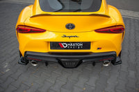 Maxton Design side skirts version 1 for Toyota Supra (2019+) rear bumper, carbon color