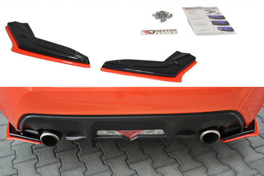 Extensii laterale Maxton Design versiunea 2 pentru bara spate Toyota GT86 (dupa 2017), culoare carbon/rosu lacuit