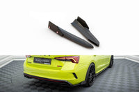 Maxton Design extensii laterale versiunea 2 pentru bara spate RS a Skoda Octavia (dupa 2020), negru lac