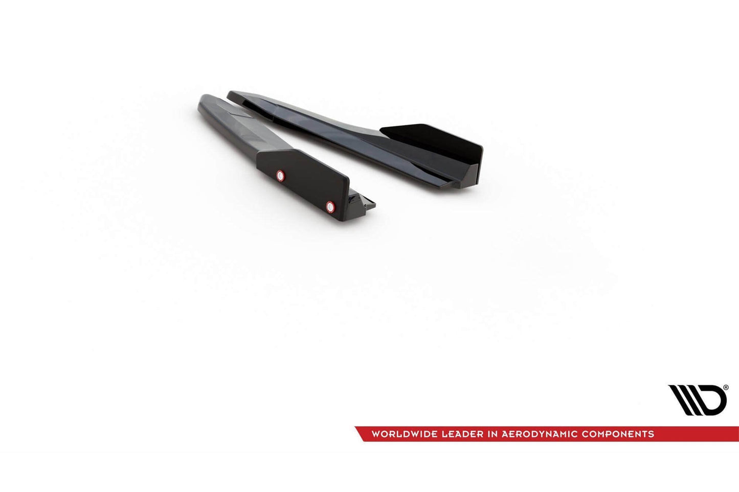 Maxton Design extensii laterale versiunea 2 pentru bara spate RS a Skoda Octavia (dupa 2020), negru lac