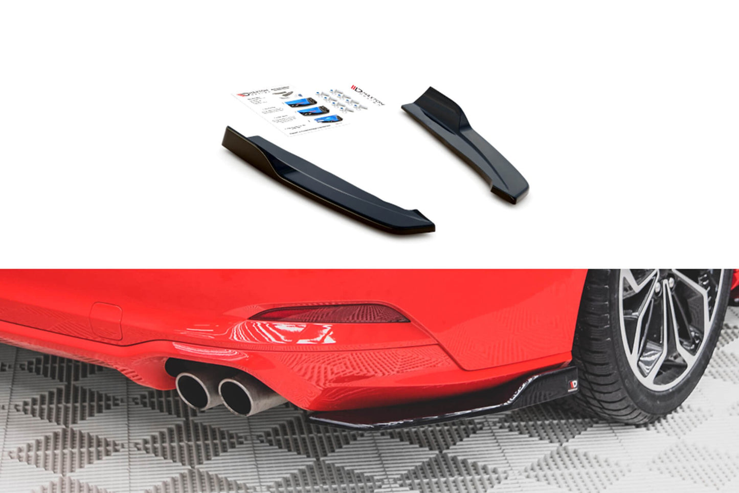 Extensii laterale Maxton Design versiunea 2 pentru bara spate ST-Line a Ford Focus station wagon (2018-), culoare carbon